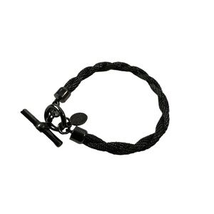 Erica Zap Thin Braid Mesh Bracelet black